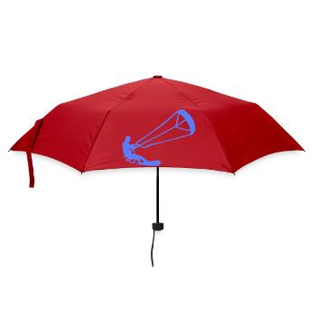 Kitesurfer Silhouette Kiteboarding Adrenaline Sport - Umbrella (small) - red - Front