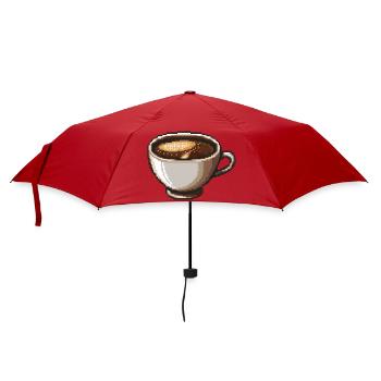 PixelKaffee Kaffeetasse Kunst - Regenschirm (klein) - Rot - Vorne