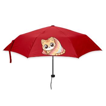 Chaton couvert enveloppé mignon - Parapluie standard - rouge - Devant