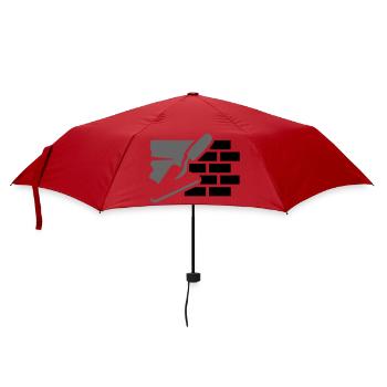 Logo Maurer Hausbau - Truelle, plâtre et briques - Parapluie standard - rouge - Devant