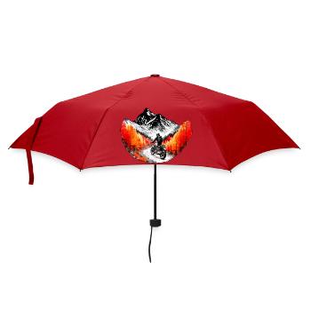 Motorcyclists in the mountains in autumn - Umbrella (small) - red - Front