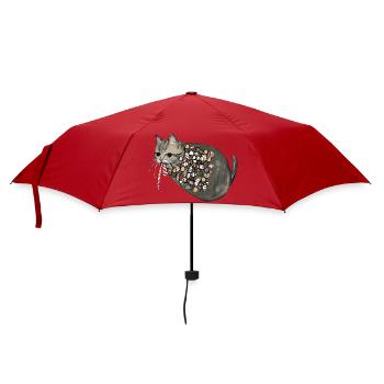 Chat en bonbon à motif - Parapluie standard - rouge - Devant