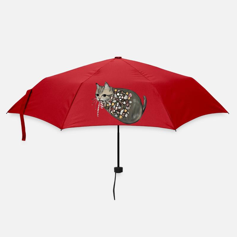 Candy Pattern Candy Cat - Umbrella (small) - red