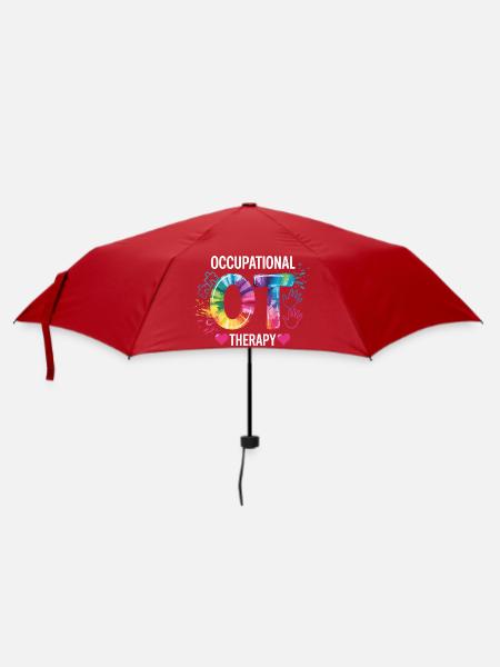 Buntes OT Logo Ergotherapie - Regenschirm (klein) - Rot