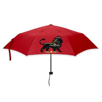 Königlicher Löwe mit Goldornament - Regenschirm (klein) - Rot - Vorne
