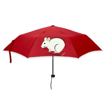 Weiße Ratte - Regenschirm (klein) - Rot - Vorne