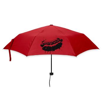 Hot Dog Ink Splash & Splash Black - Regenschirm (klein) - Rot - Vorne