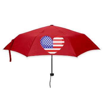 Herzförmige US-Flagge - Regenschirm (klein) - Rot - Vorne