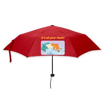 Rache ist "Süß": Die Revanche der Katze - Regenschirm (klein) - Rot - Vorne