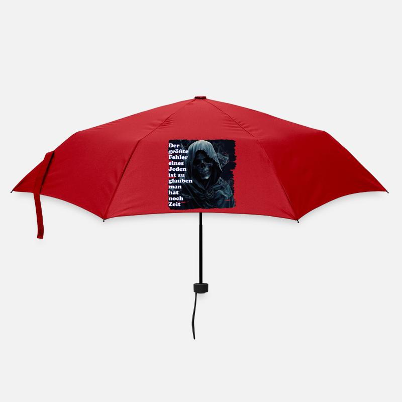 Schädel Horror Motiv mit Nebel - Regenschirm (klein) - Rot