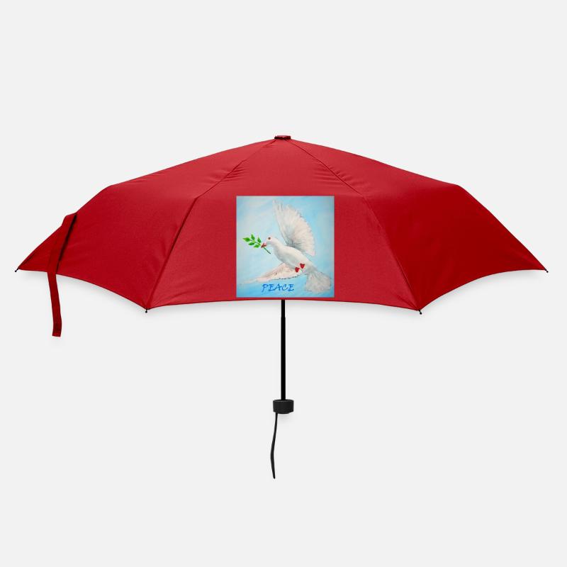 Friedenstaube mit Zweig - Regenschirm (klein) - Rot