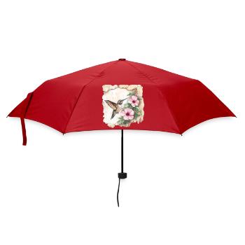Colibri avec des fleurs - Parapluie standard - rouge - Devant