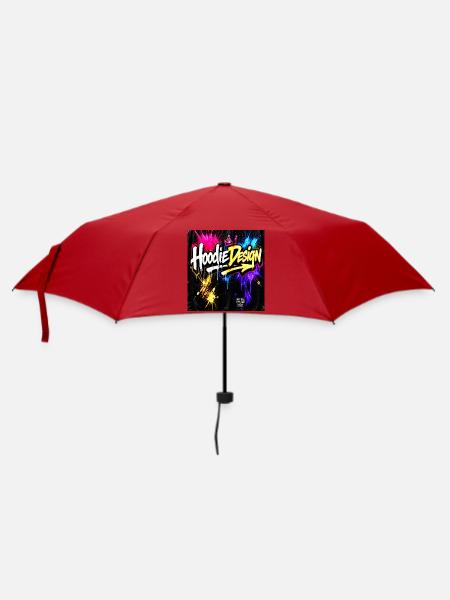 Graffiti-Hoodie Neon-Splash-Design - Regenschirm (klein) - Rot