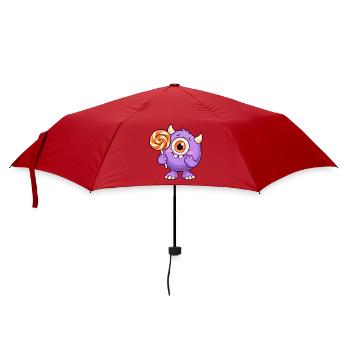 Niedliches Zyklopenmonster mit Lutscher - Regenschirm (klein) - Rot - Vorne