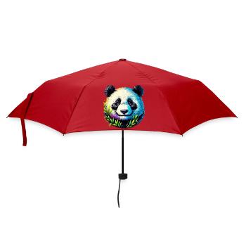 Panda - Regenschirm (klein) - Rot - Vorne