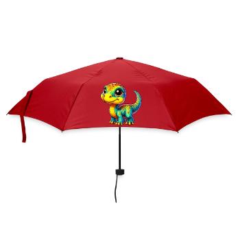Dinosaurier - Regenschirm (klein) - Rot - Vorne