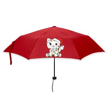 Cat Christmas Winter Animals Cats - Umbrella (small) - red - Front