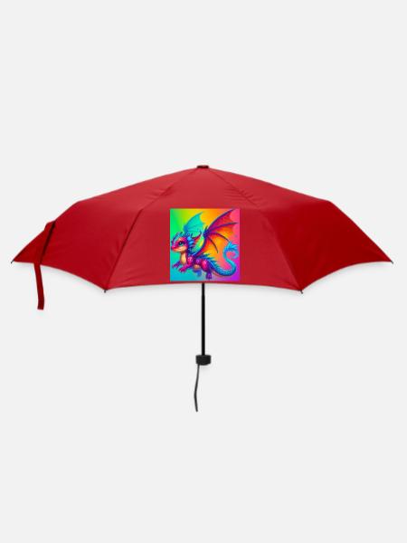 Drache - Regenschirm (klein) - Rot