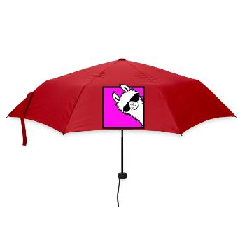 Lama Cool Guckt um Ecke Seite Sonnenbrille Alpaka - Regenschirm (klein) - Rot - Vorne