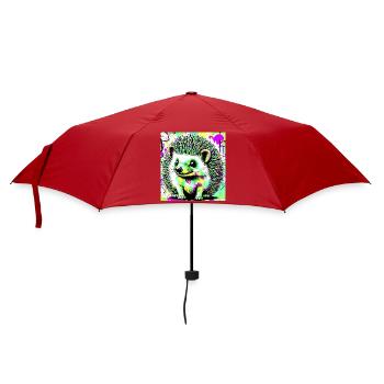 Igel - Regenschirm (klein) - Rot - Vorne
