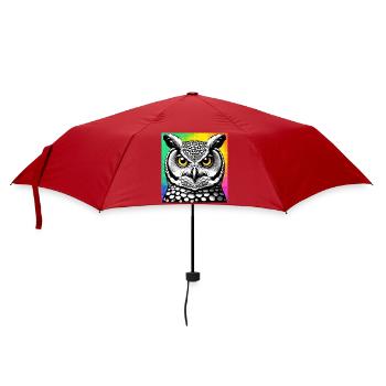 hibou - Parapluie standard - rouge - Devant