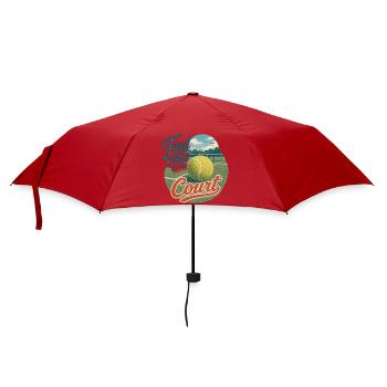 Find Me on the Court Retro Tennis - Regenschirm (klein) - Rot - Vorne