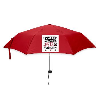 Warnung: Haustiergespräche Unaufhörlich - Regenschirm (klein) - Rot - Vorne
