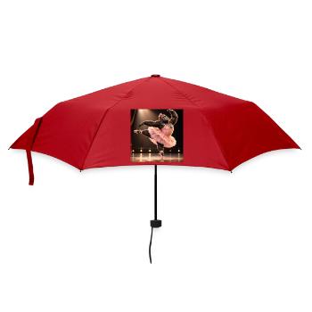Gorilla-Ballerina-Pink in Tutu - Regenschirm (klein) - Rot - Vorne