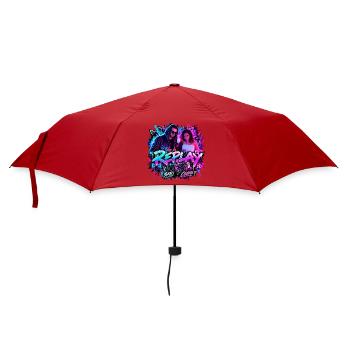 REPLAY – SATO x COOKIE | Neon Streetwear - Regenschirm (klein) - Rot - Vorne