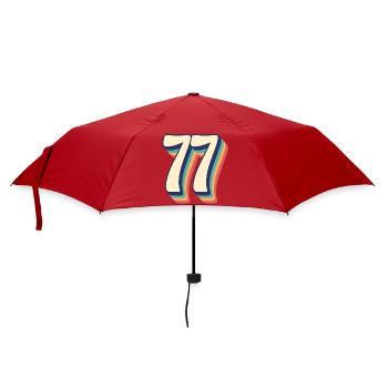 T-Shirt rétro Vintage numéro 77 soixante-dix-sept - Parapluie standard - rouge - Devant