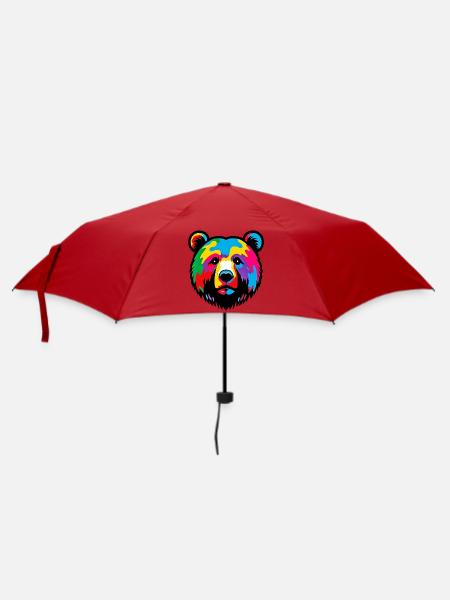 Bär - Regenschirm (klein) - Rot