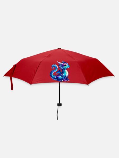 Drache - Regenschirm (klein) - Rot