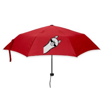 Lama Wütend Guckend Seite Sonnenbrille Cool Sauer - Regenschirm (klein) - Rot - Vorne