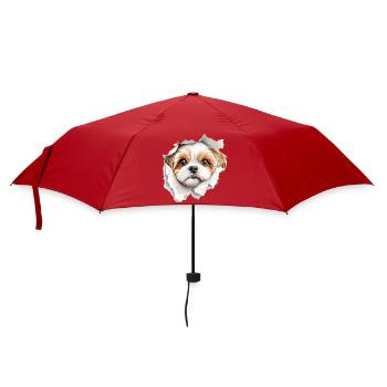 Shih Tzu - Regenschirm (klein) - Rot - Vorne