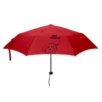 MEIN THERAPEUT: HUND! 🐶 DOGLOVER FELLNASEN HUNDE - Regenschirm (klein) - Rot - Vorne
