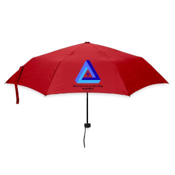 Denn für Gott ist nichts unmöglich. Lukas 1,37 - Regenschirm (klein) - Rot - Vorne