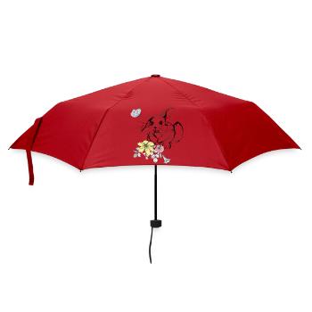 Rabbit in a flower meadow - Umbrella (small) - red - Front