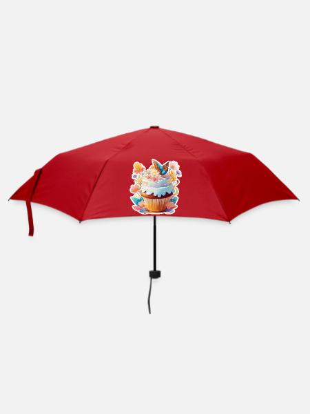  Cupcake Vogel - Regenschirm (klein) - Rot