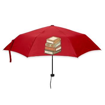 Bücherstapel Vintage - Regenschirm (klein) - Rot - Vorne