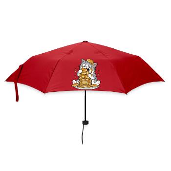 Dessin animé drôle du Chat aux Crêpes - Parapluie standard - rouge - Devant