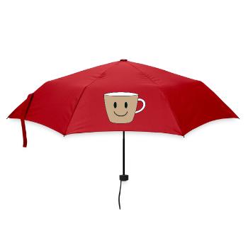 Smiling Coffee Mug Design - Umbrella (small) - red - Front