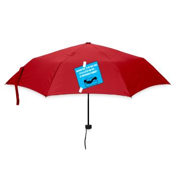 Humoristisches Zitat auf blauem Sofa - Regenschirm (klein) - Rot - Vorne
