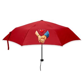 Händedruck der Liebe – Verbundenheit - Regenschirm (klein) - Rot - Vorne