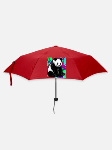 Panda - Regenschirm (klein) - Rot