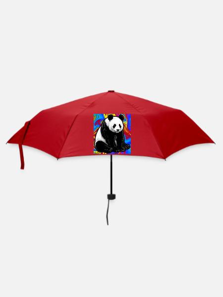 Panda - Regenschirm (klein) - Rot