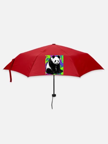 Panda - Regenschirm (klein) - Rot