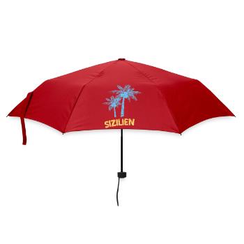 Sizilien als Palmen - Regenschirm (klein) - Rot - Vorne