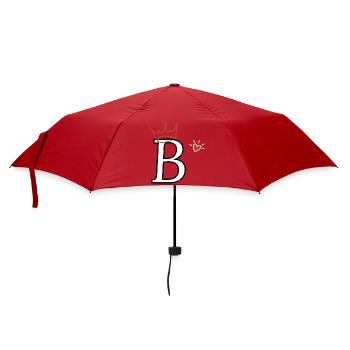 Buchstabe B Kronenherz - Regenschirm (klein) - Rot - Vorne