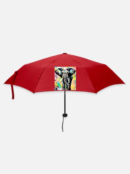 Elefant - Regenschirm (klein) - Rot