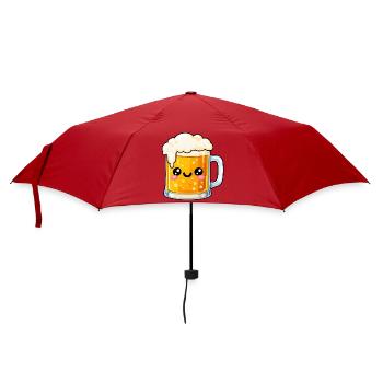 Kawaii Bierkrug Jubel - Regenschirm (klein) - Rot - Vorne